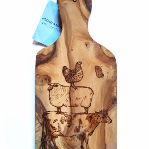 Tabla de olivo animales