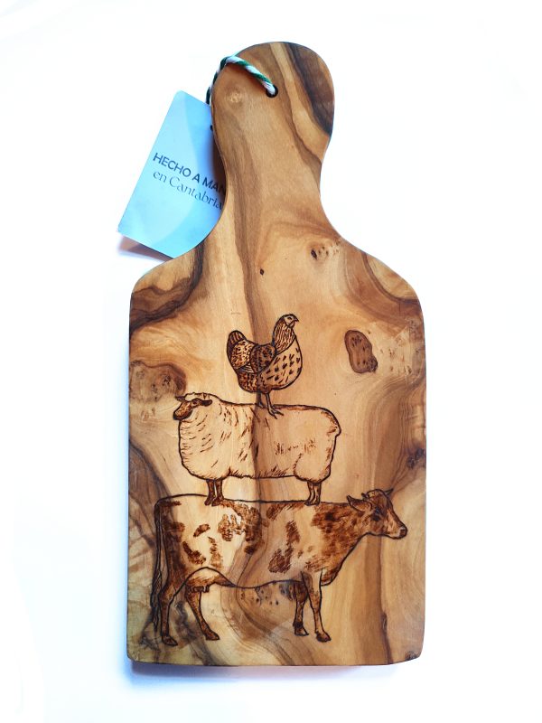 Tabla de olivo animales
