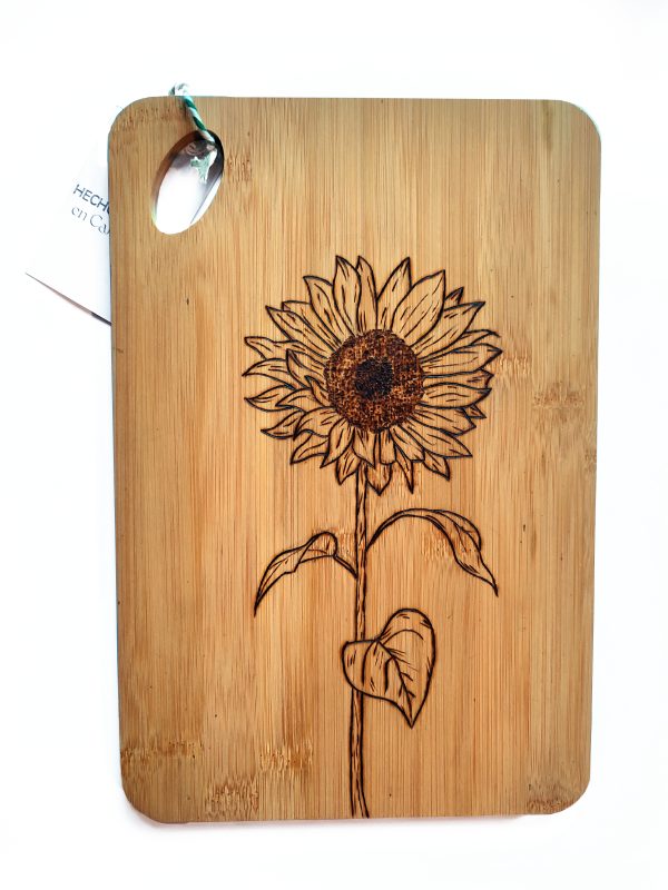 Tabla de madera de bambú girasol