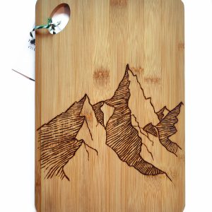 Tabla de madera de bambú montaña